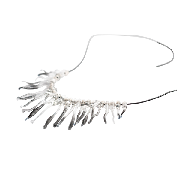 Oversized Branch Beads Glass Statement Necklace