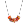 Flat Glass Beads Cluster Necklace