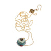Single Floral Glass Bead Necklace on Gold-filled Chain
