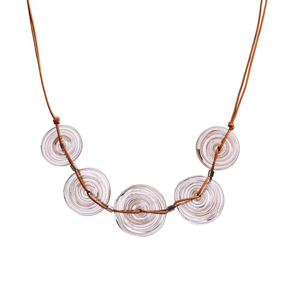 Elegant Flat Glass Beads Necklace