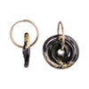 black disk earrings with beads