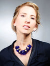 Oversized Glass Beads with Gold Leaf Statement Necklace