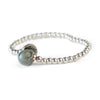 Silver Friendship Bracelet with a Glass Bead