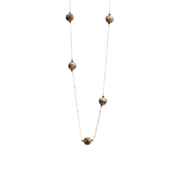Elegant Sphere Glass Beads Station Necklace