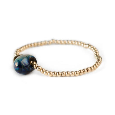 Gold-Filled Friendship Bracelet with a Glass Bead