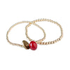 Set of 2 Gold-Filled Friendship Bracelets with a Glass Bead